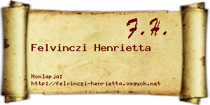 Felvinczi Henrietta névjegykártya